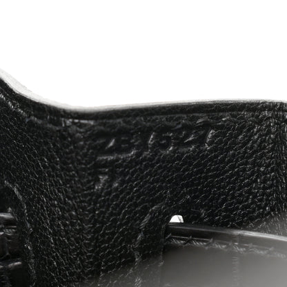 Hermes Togo Matte Porosus Crocodile Kelly Retourne Touch 28 Black 7 of 11