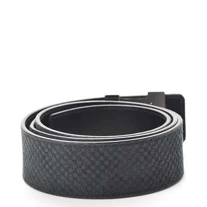 Louis Vuitton Suede Calfskin Mini Damier 40mm LV Initiales Belt 90 36 Black 3 of 9