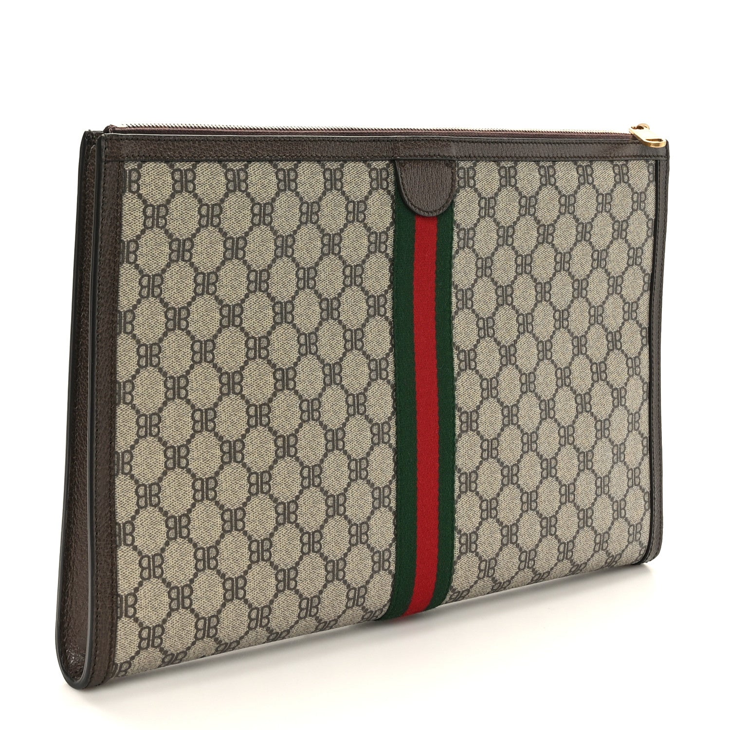 Gucci X BALENCIAGA BB Monogram Web Graffiti Ophidia Laptop Pouch Beige New Acero 3 of 8