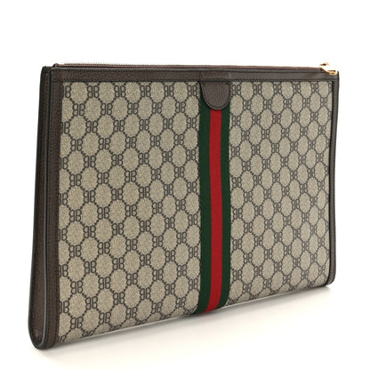 Gucci X BALENCIAGA BB Monogram Web Graffiti Ophidia Laptop Pouch Beige New Acero 3 of 8