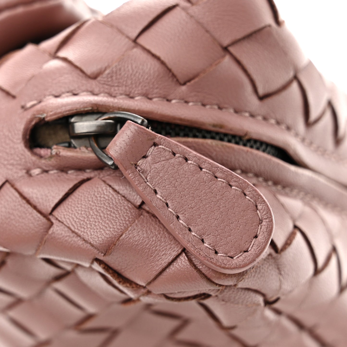 Nappa Intrecciato Small Chain Crossbody Dusty Rose