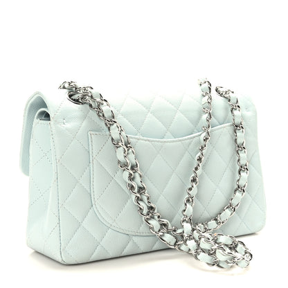 Chanel Caviar Quilted Small Double Flap Light Blue 3 of 9
