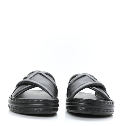Fendi Nappa FF Embossed Mens Slide Sandals 9 Black 2 of 8