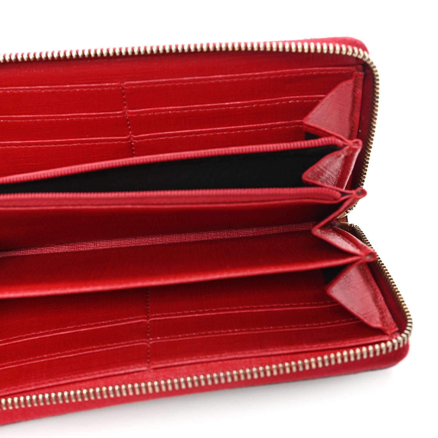 GG Supreme Monogram Nice Zip Around Wallet Tabasco Red