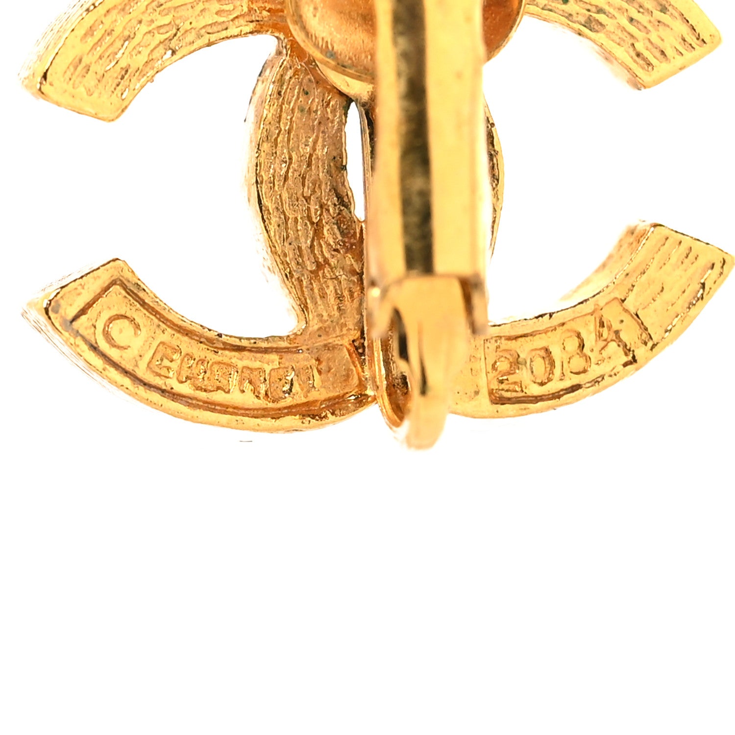 Chanel Crystal CC Clip on Earrings Gold 4 of 5