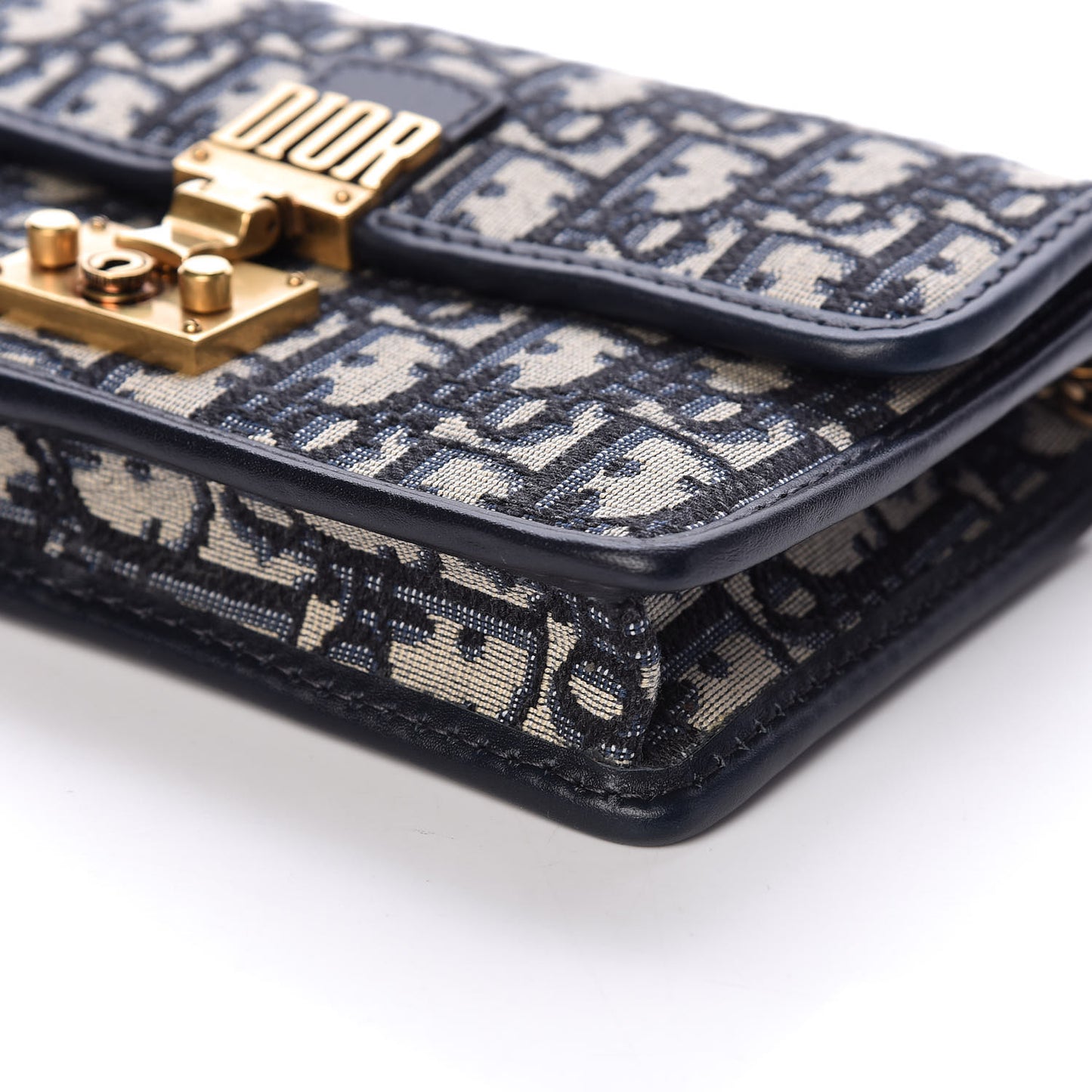 Oblique DiorAddict Wallet On Chain Clutch Navy Blue