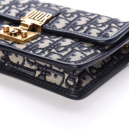 Christian Dior Oblique DiorAddict Wallet On Chain Clutch Navy Blue 8 of 9