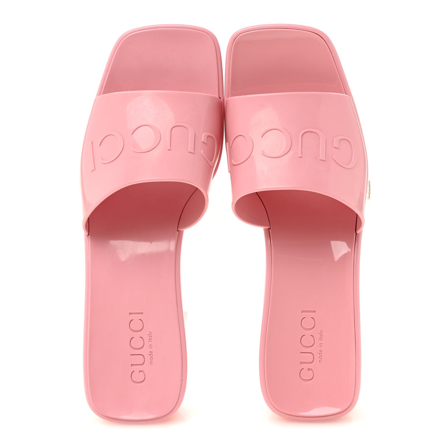 Rubber Gucci Logo Womens Platform 20/60mm Slide Sandals 37 Wild Rose