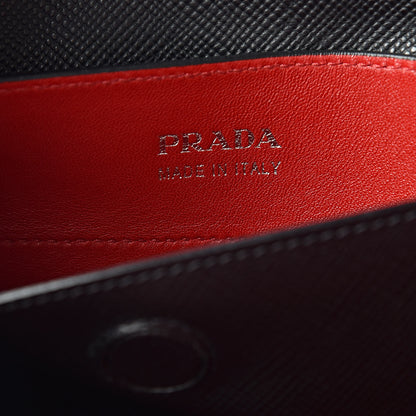 Prada Saffiano Cuir Medium Double Handle Tote Black Fuoco 7 of 13