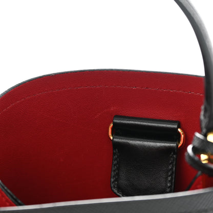 Prada Saffiano Cuir Small Panier Bucket Bag Black Fuoco 12 of 17