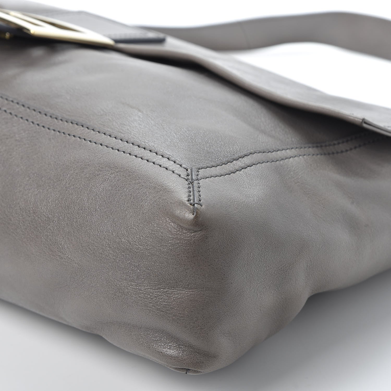 Fendi Vitello Acqua Large Convertible Baguette Grigio Scuro 6 of 14