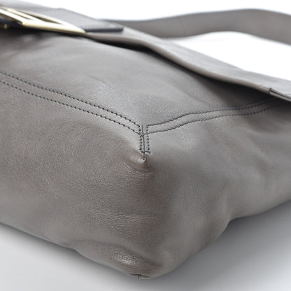 Fendi Vitello Acqua Large Convertible Baguette Grigio Scuro 6 of 14