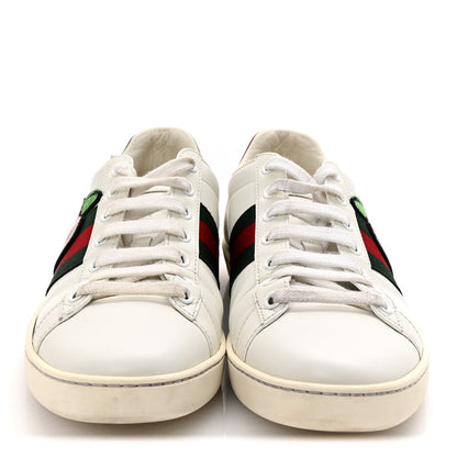 Gucci Calfskin Web GG Apple Embroidered Womens Ace Sneakers 38 White 3 of 10