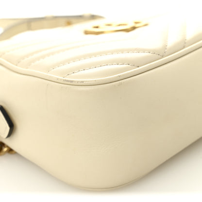 Gucci Calfskin Matelasse Small GG Marmont Chain Shoulder Bag White 9 of 11