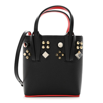 Christian Louboutin Calfskin Empire Spike Studded Mini North South Cabata Tote Black 1 of 10