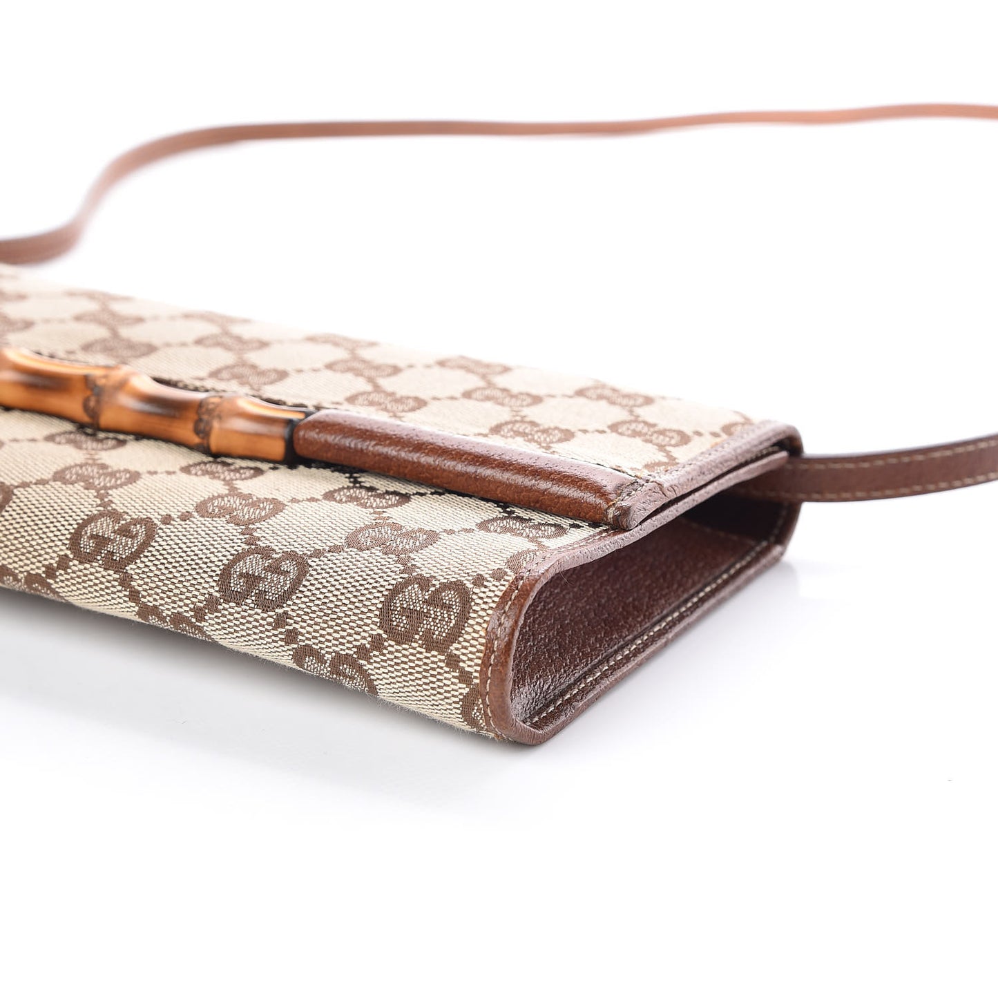 Monogram Bamboo Bar Clutch Brown