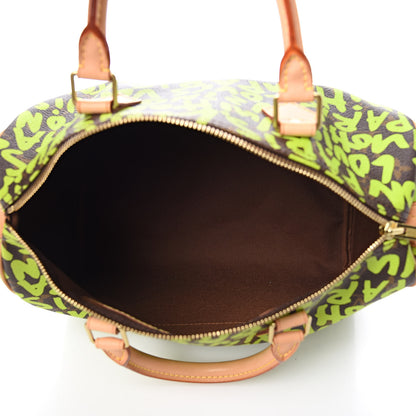 Louis Vuitton Monogram Graffiti Speedy 30 Green 5 of 13