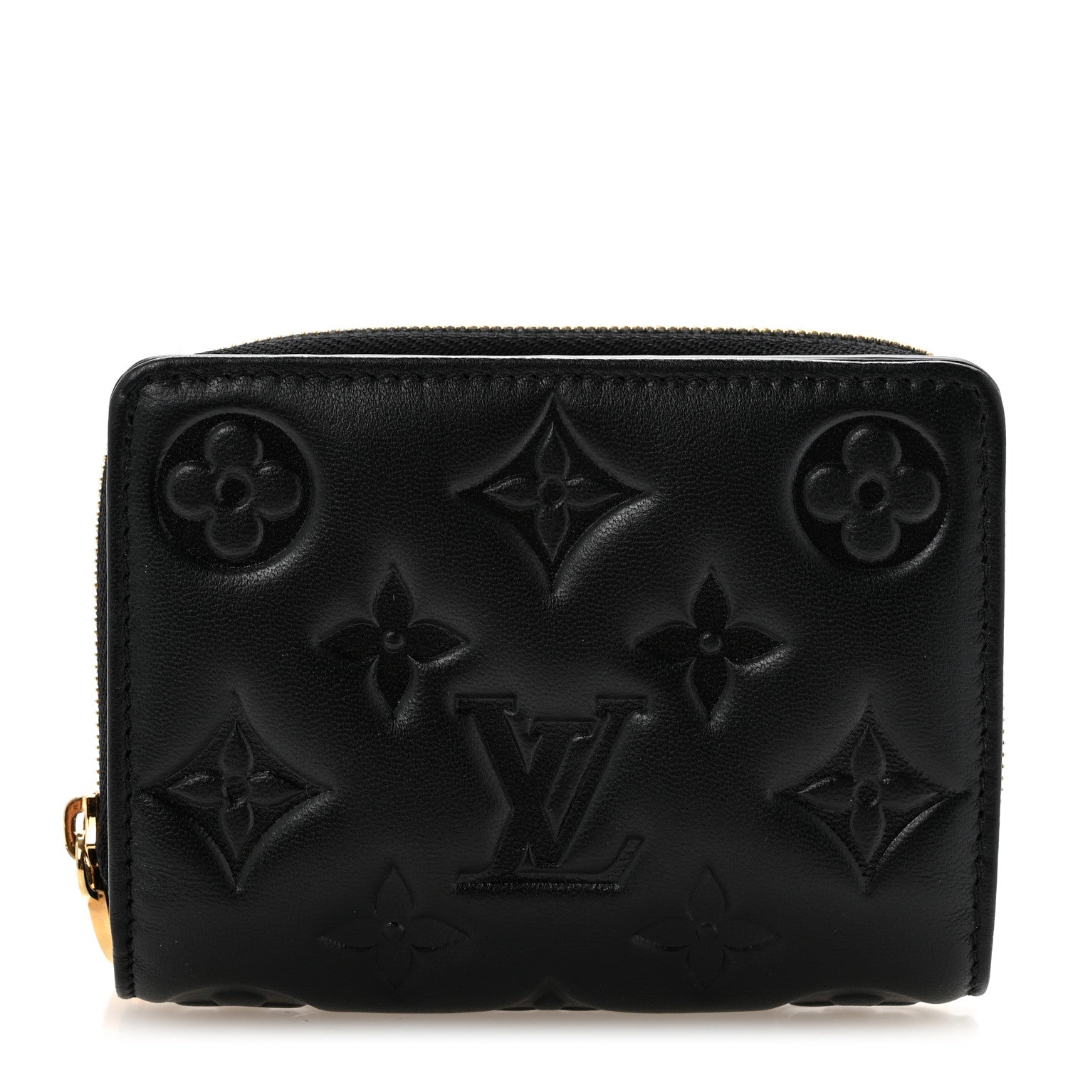 Louis Vuitton Lambskin Embossed Monogram Lou Coussin Wallet Black 1 of 7