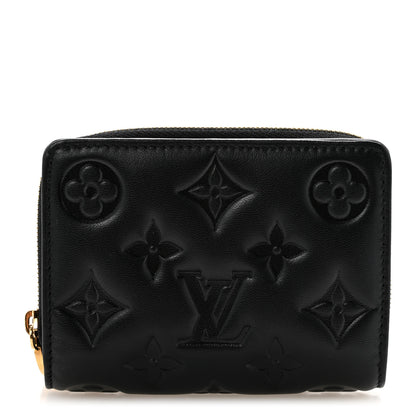 Louis Vuitton Lambskin Embossed Monogram Lou Coussin Wallet Black 1 of 7