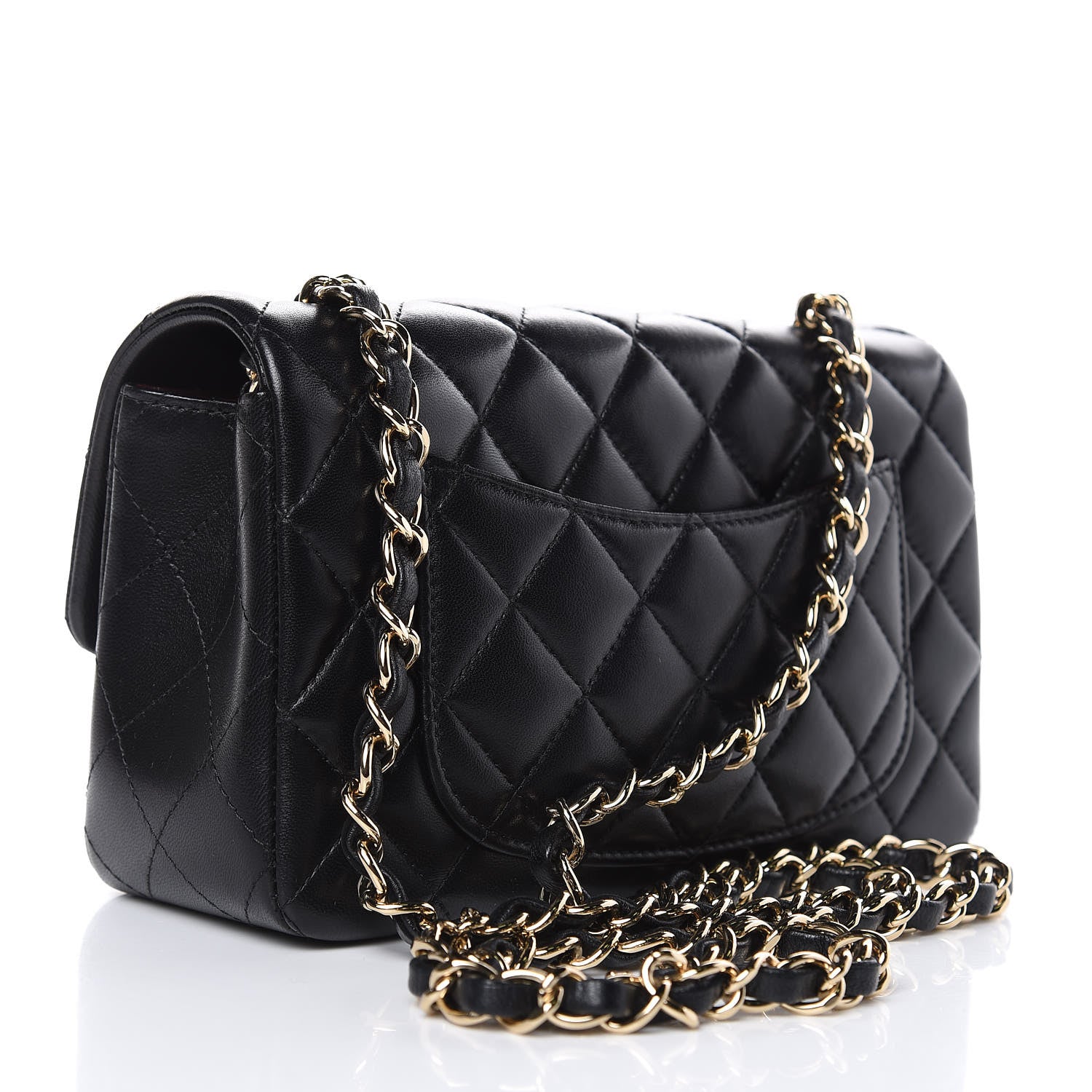 Chanel Lambskin Quilted Mini Rectangular Flap Black 3 of 12