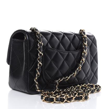 Chanel Lambskin Quilted Mini Rectangular Flap Black 3 of 12