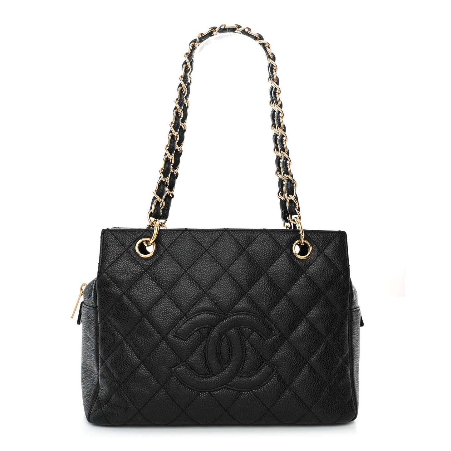 Caviar Quilted Petit Timeless Tote PTT Black