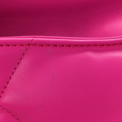Balenciaga Nappa Calfskin Quilted Touch B Puffy Clutch Fuchsia 11 of 14