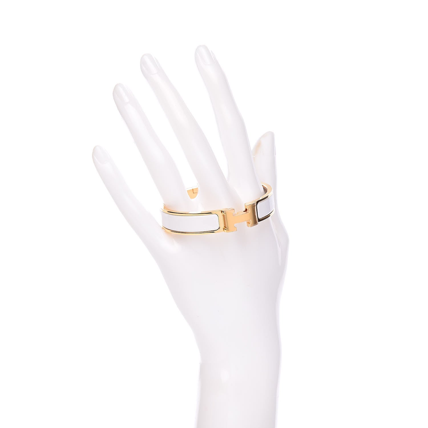 Hermes Enamel Narrow Clic Clac H Bracelet PM White 2 of 5
