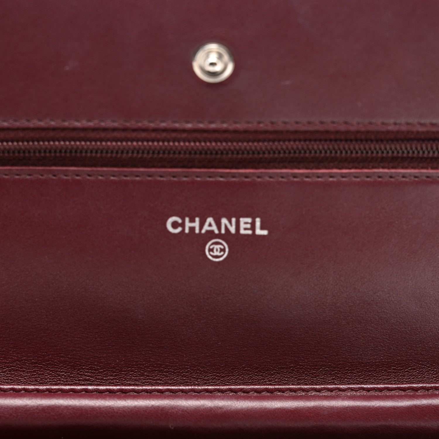 Chanel Metallic Striated Patent Quilted Wallet on Chain WOC Bronze 7 of 13