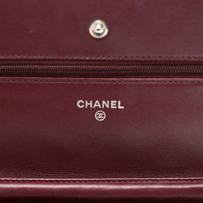 Chanel Metallic Striated Patent Quilted Wallet on Chain WOC Bronze 7 of 13