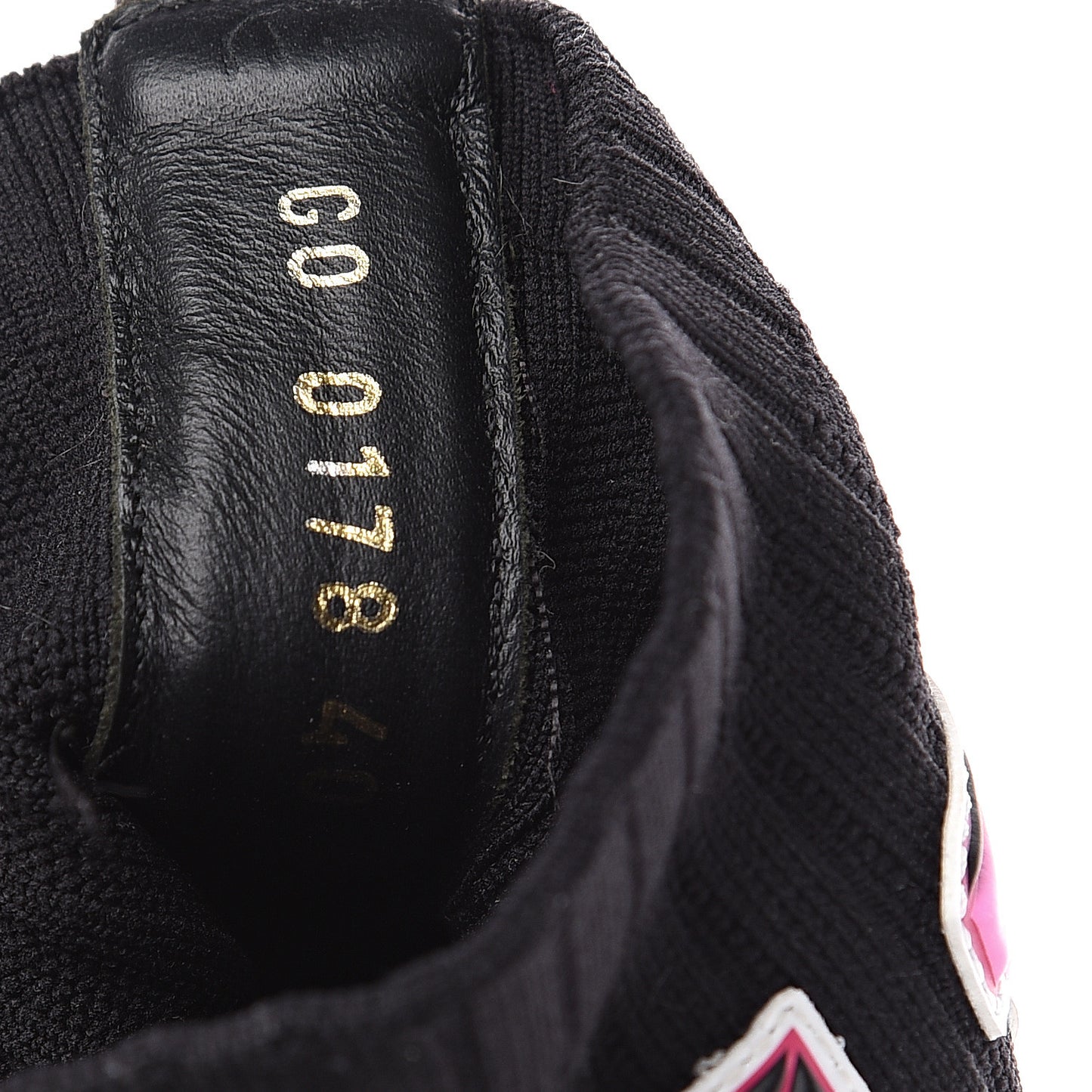 Stretch Fabric LV Black Heart Sock Sneaker 40 Black