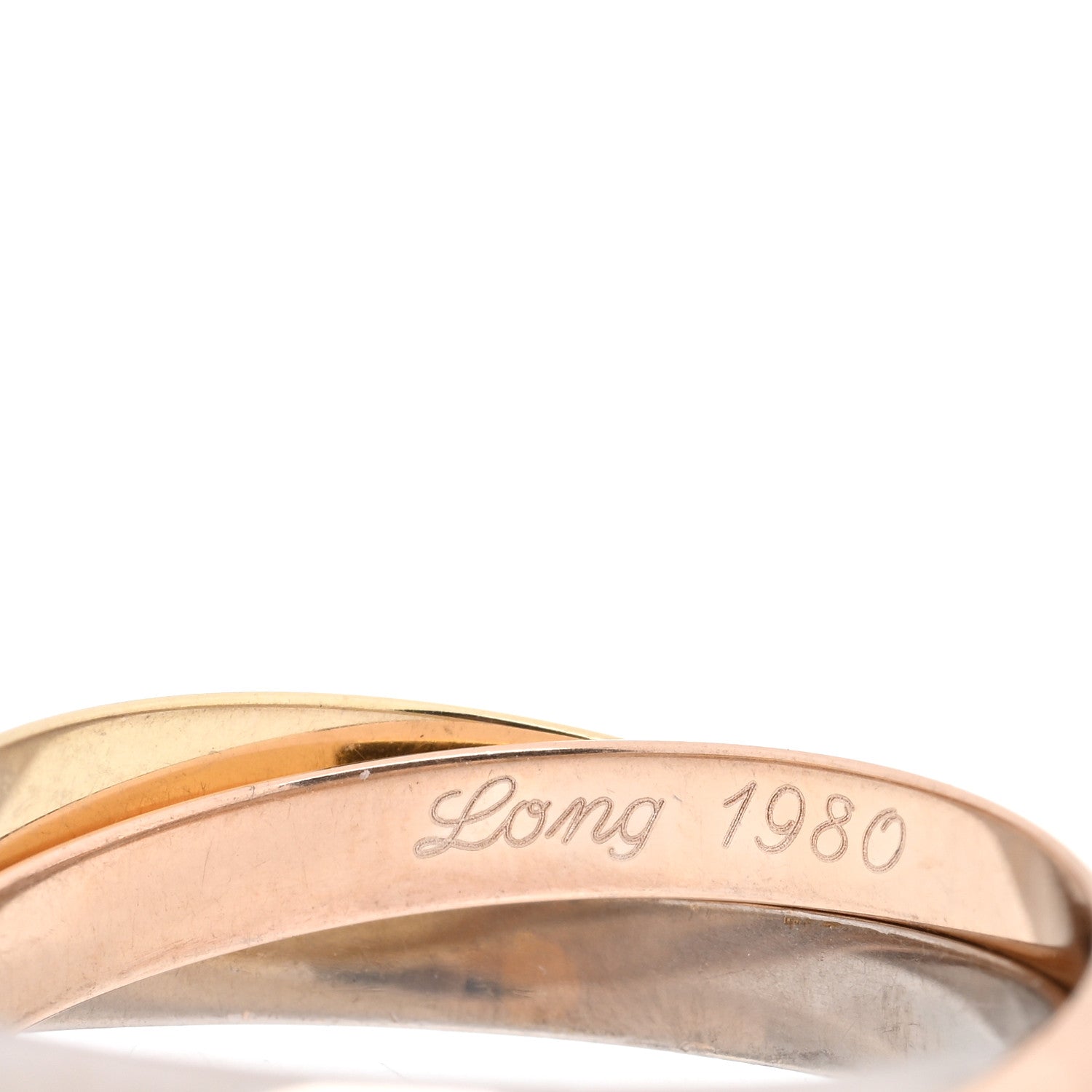 Cartier 18K Pink Yellow White Gold Small Trinity Ring 59 8.75 4 of 5