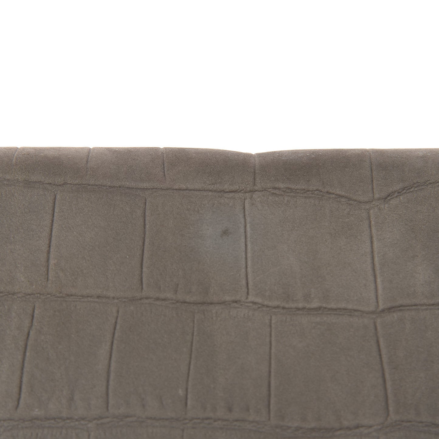 Crocodile Embossed Calfskin Suede Large Trapeze Grey