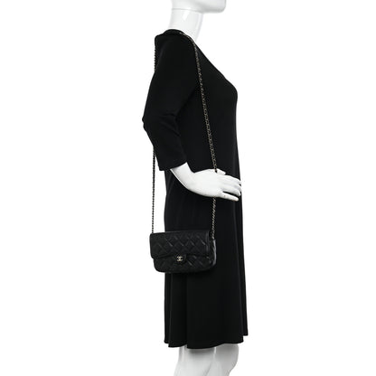 Chanel Caviar Quilted Flap Phone Holder With Chain Black 2 of 13