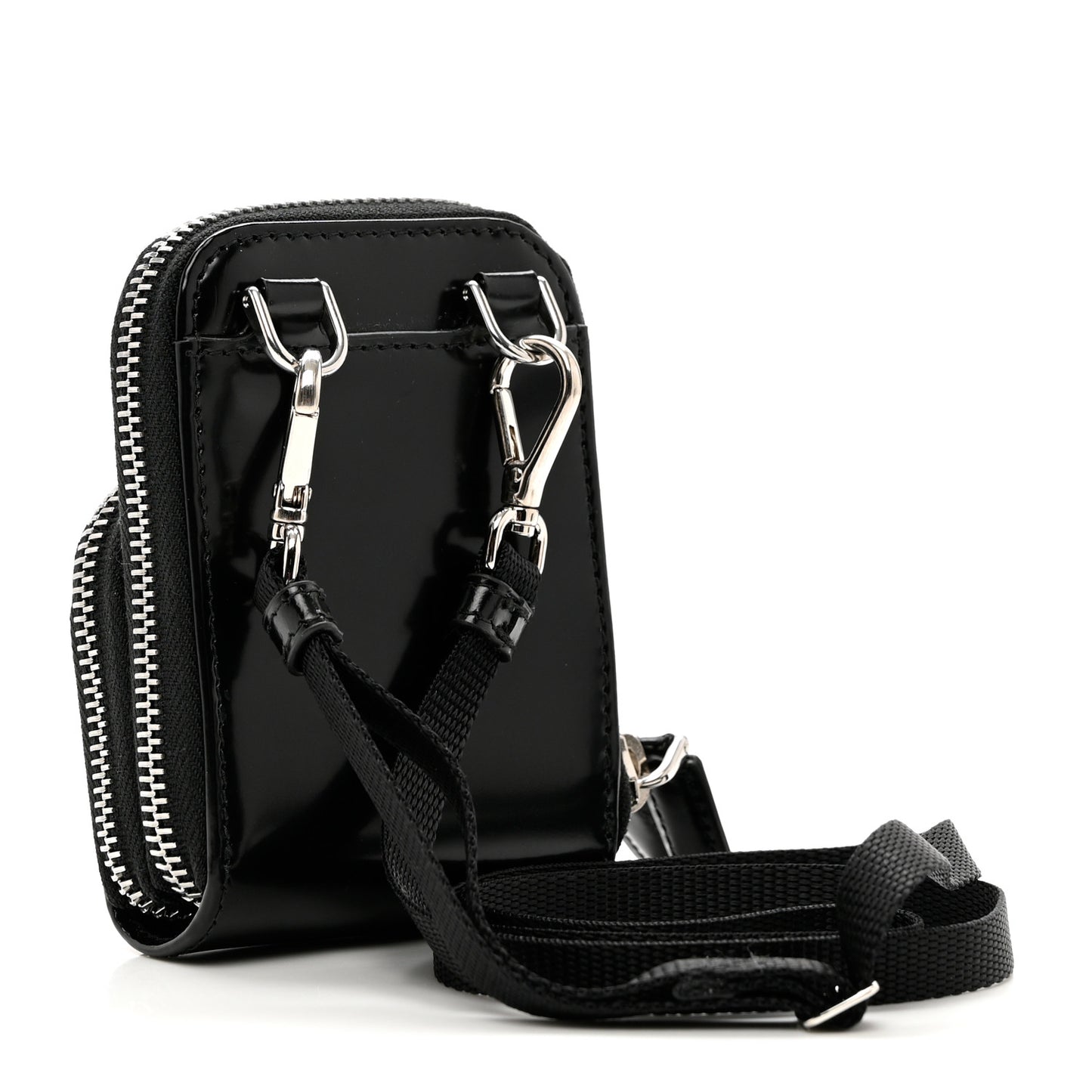 Brushed Calfskin Mini Crossbody Pouch Black