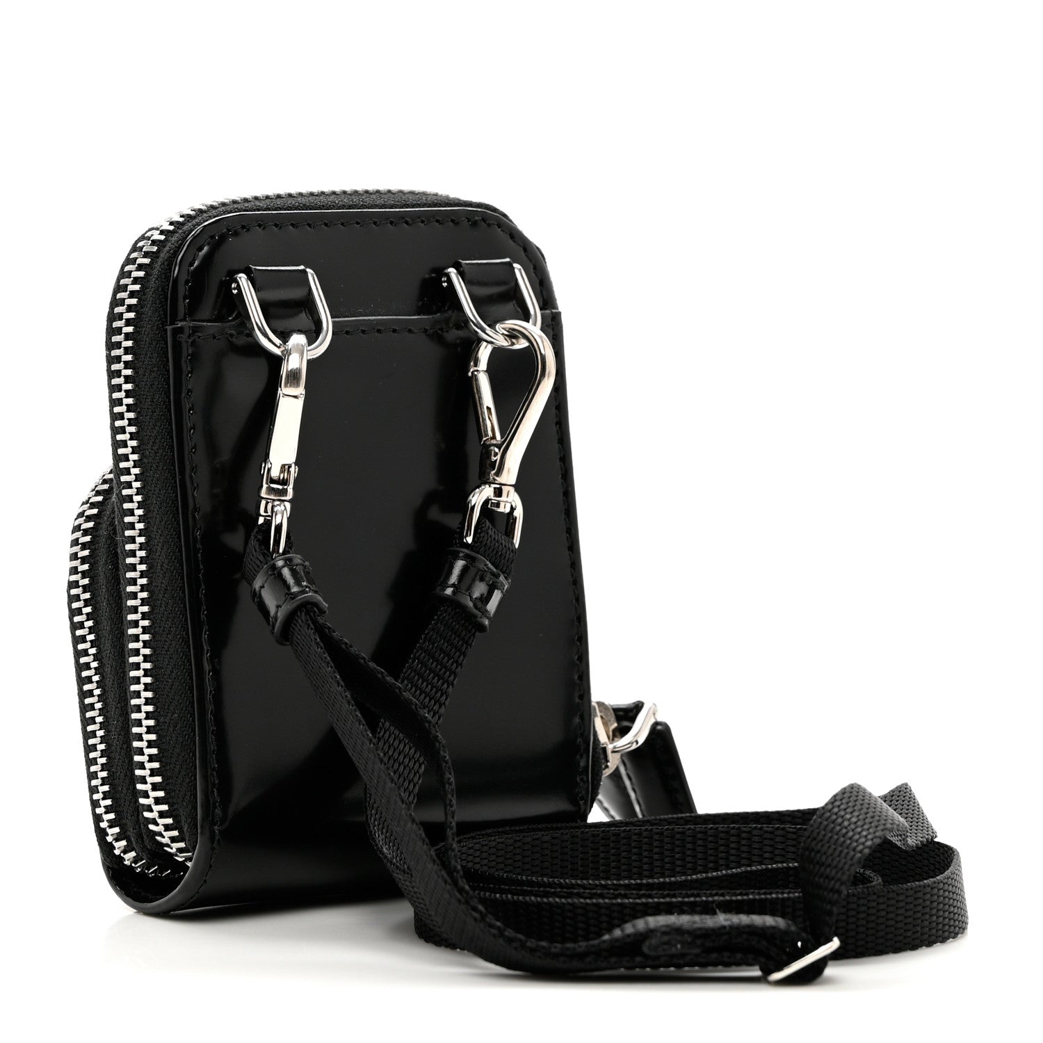 Prada Brushed Calfskin Mini Crossbody Pouch Black 3 of 6