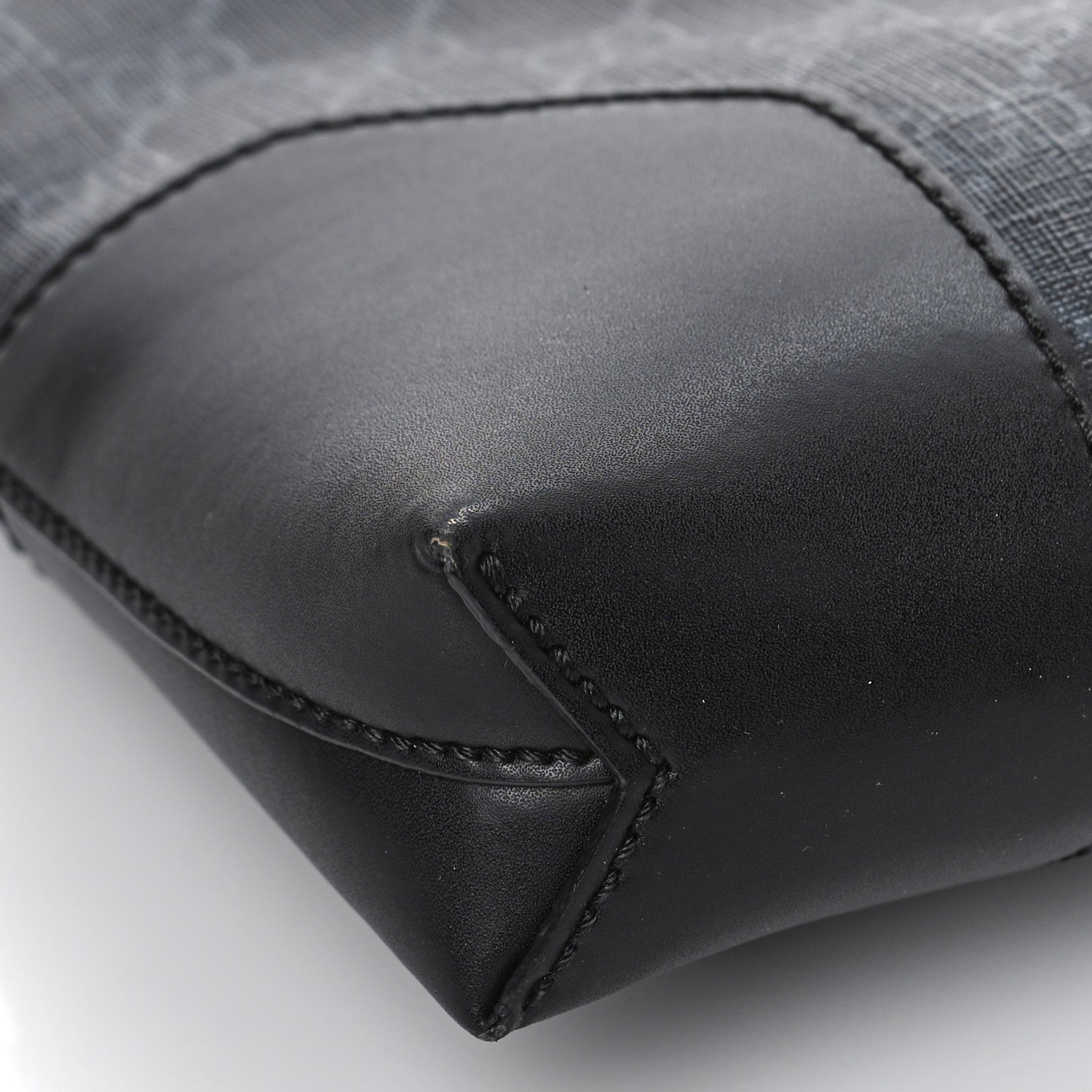 Gucci Soft GG Supreme Monogram Appia Calfskin Web East West Messenger Bag Black Grey 8 of 9