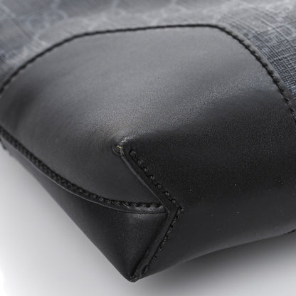Gucci Soft GG Supreme Monogram Appia Calfskin Web East West Messenger Bag Black Grey 8 of 9