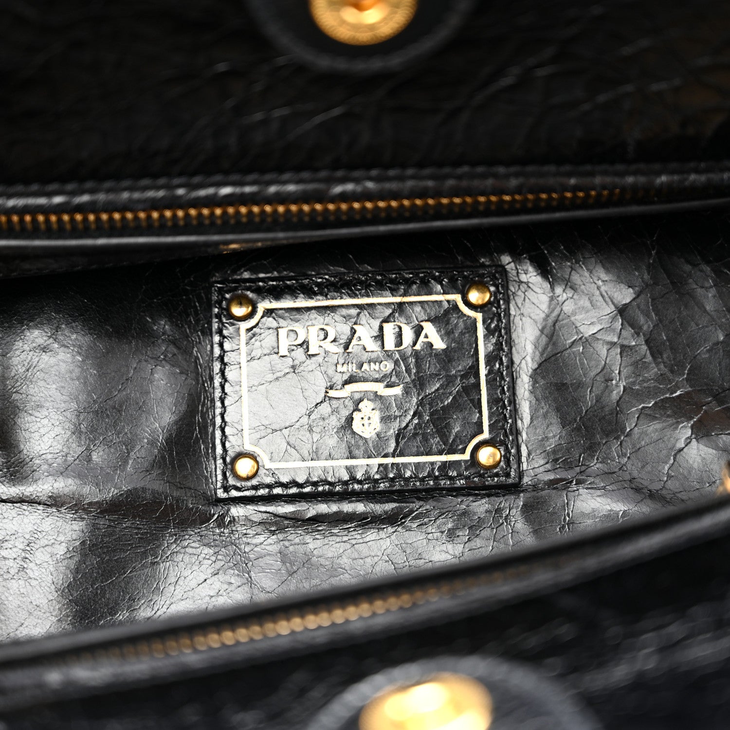 Prada Glossy Calfskin Phenix Shopping Tote Black 6 of 12