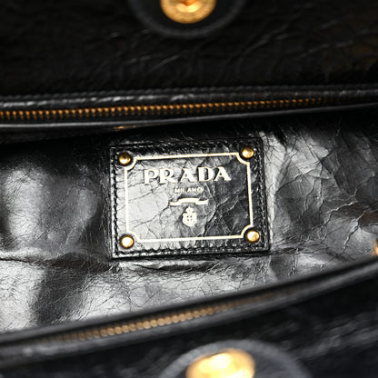 Prada Glossy Calfskin Phenix Shopping Tote Black 6 of 12