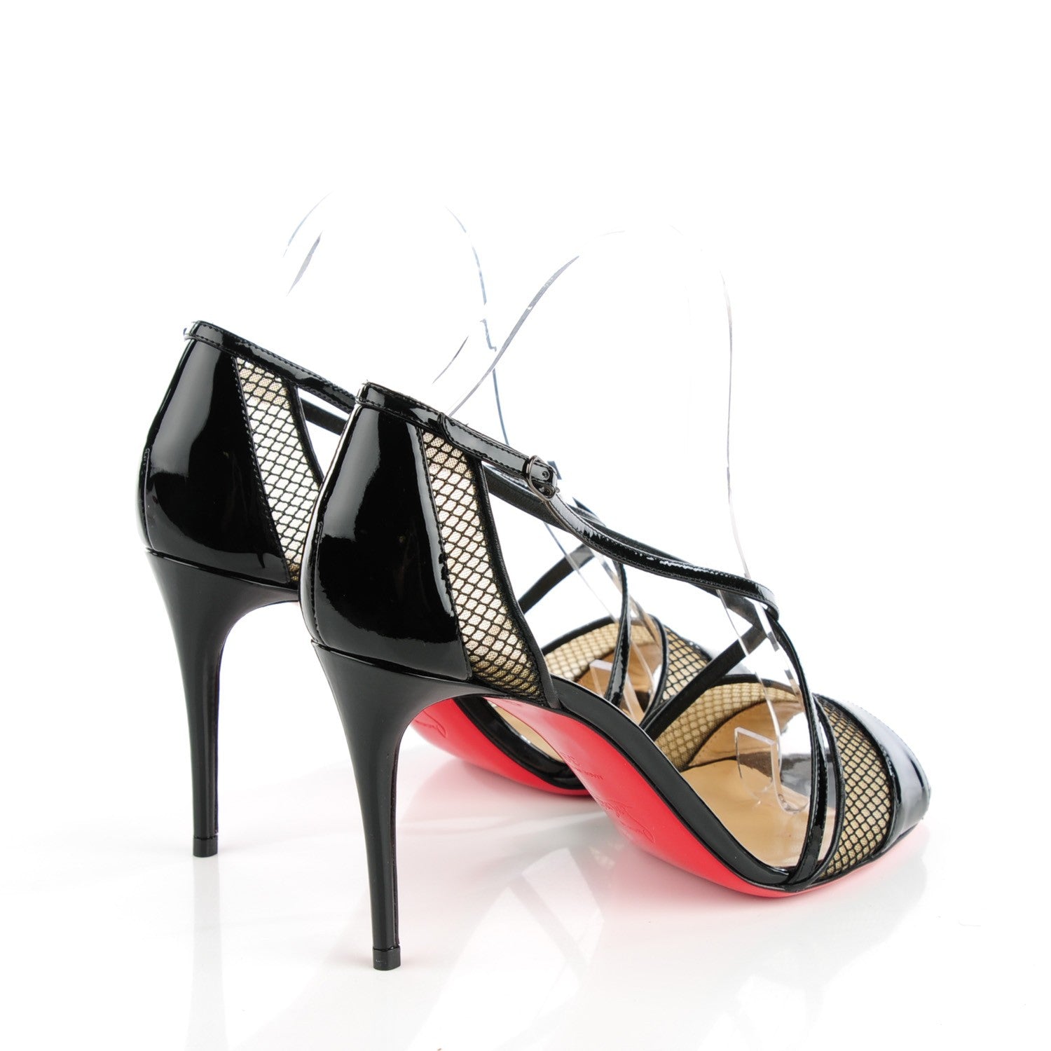 Christian Louboutin Patent Mesh Silkova 100 Sandals 39 Black 4 of 8