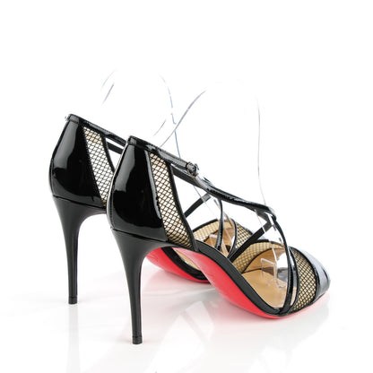 Christian Louboutin Patent Mesh Silkova 100 Sandals 39 Black 4 of 8