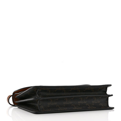 Celine Triomphe Canvas Lambskin Wallet On Strap Tan 4 of 12