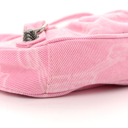 Balenciaga Washed Denim BB Monogram Le Cagole Mini Purse With Chain Pink 8 of 11