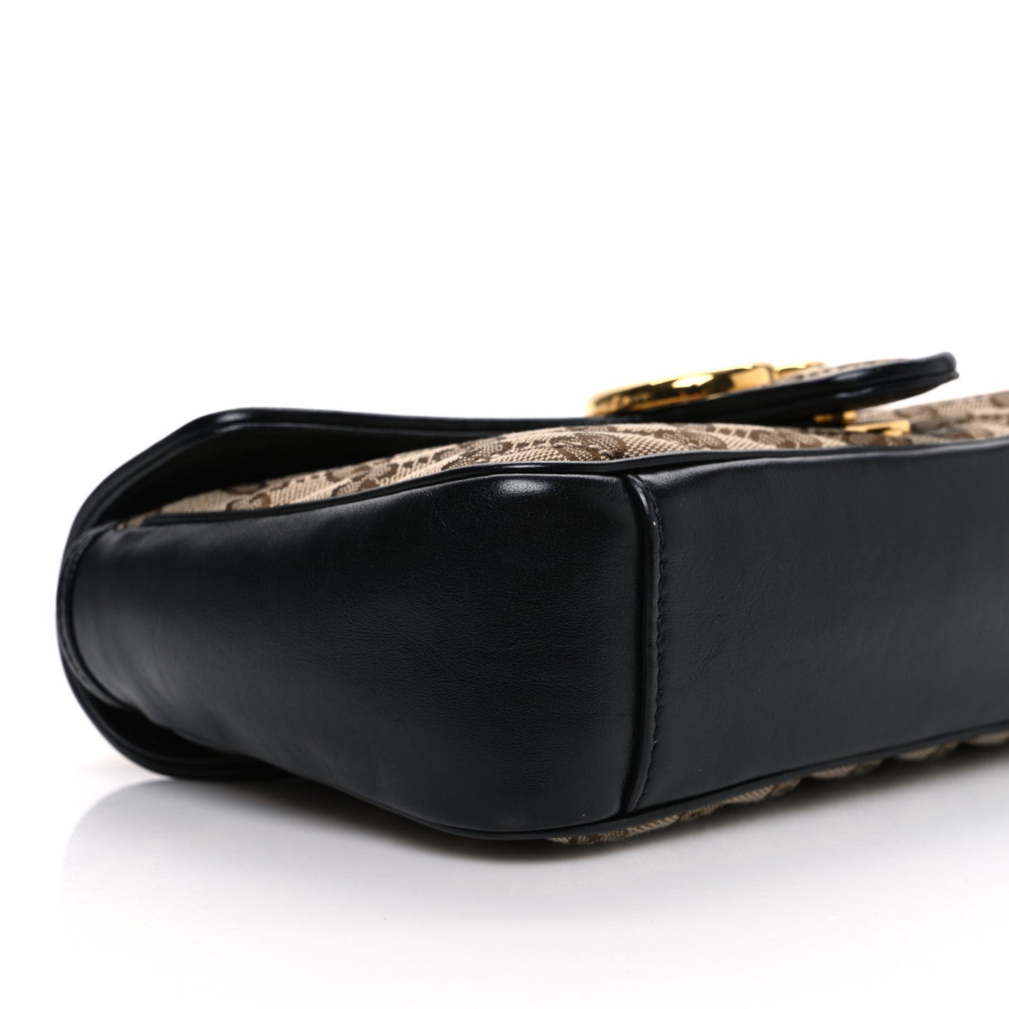 Monogram Matelasse Diagonal Small GG Marmont Shoulder Bag Beige Black