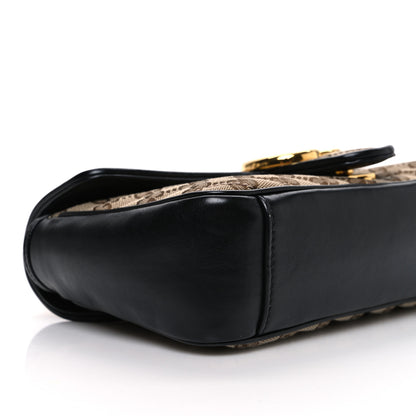 Gucci Monogram Matelasse Diagonal Small GG Marmont Shoulder Bag Beige Black 9 of 13