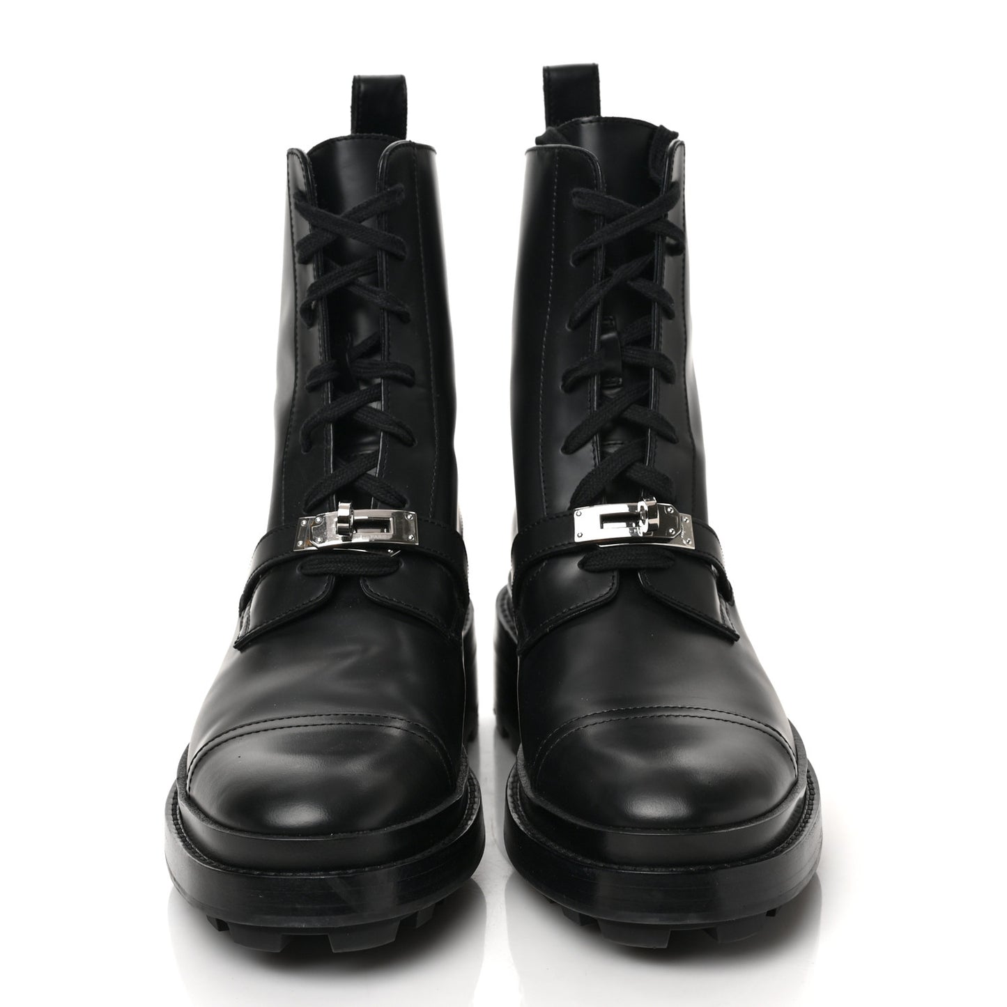 Glossed Calfskin Funk Ankle Boots 39.5 Black