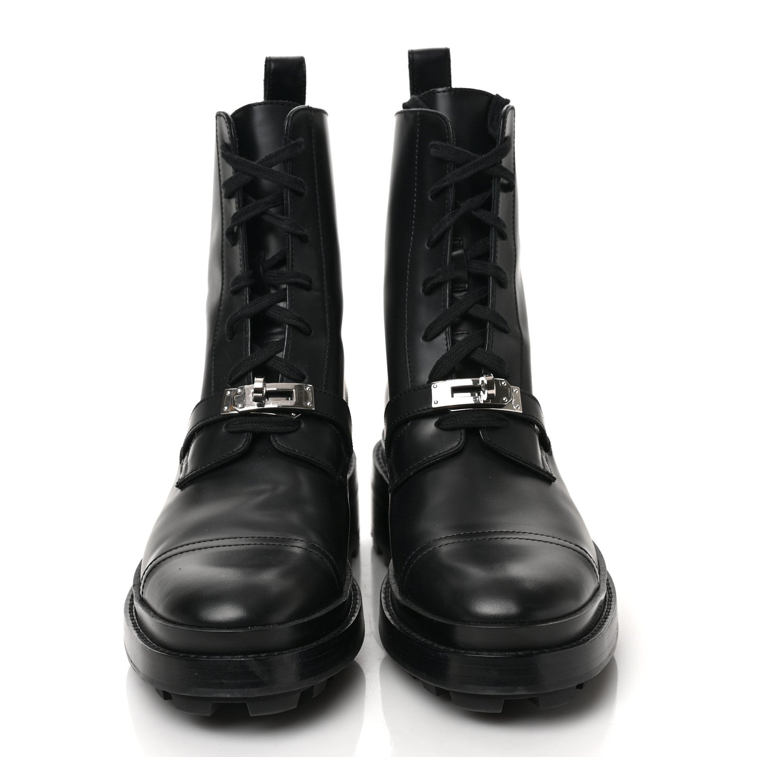 Hermes Glossed Calfskin Funk Ankle Boots 39.5 Black 2 of 8