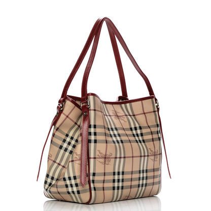Burberry Haymarket Check Small Canterbury Tote Military Red 3 of 6