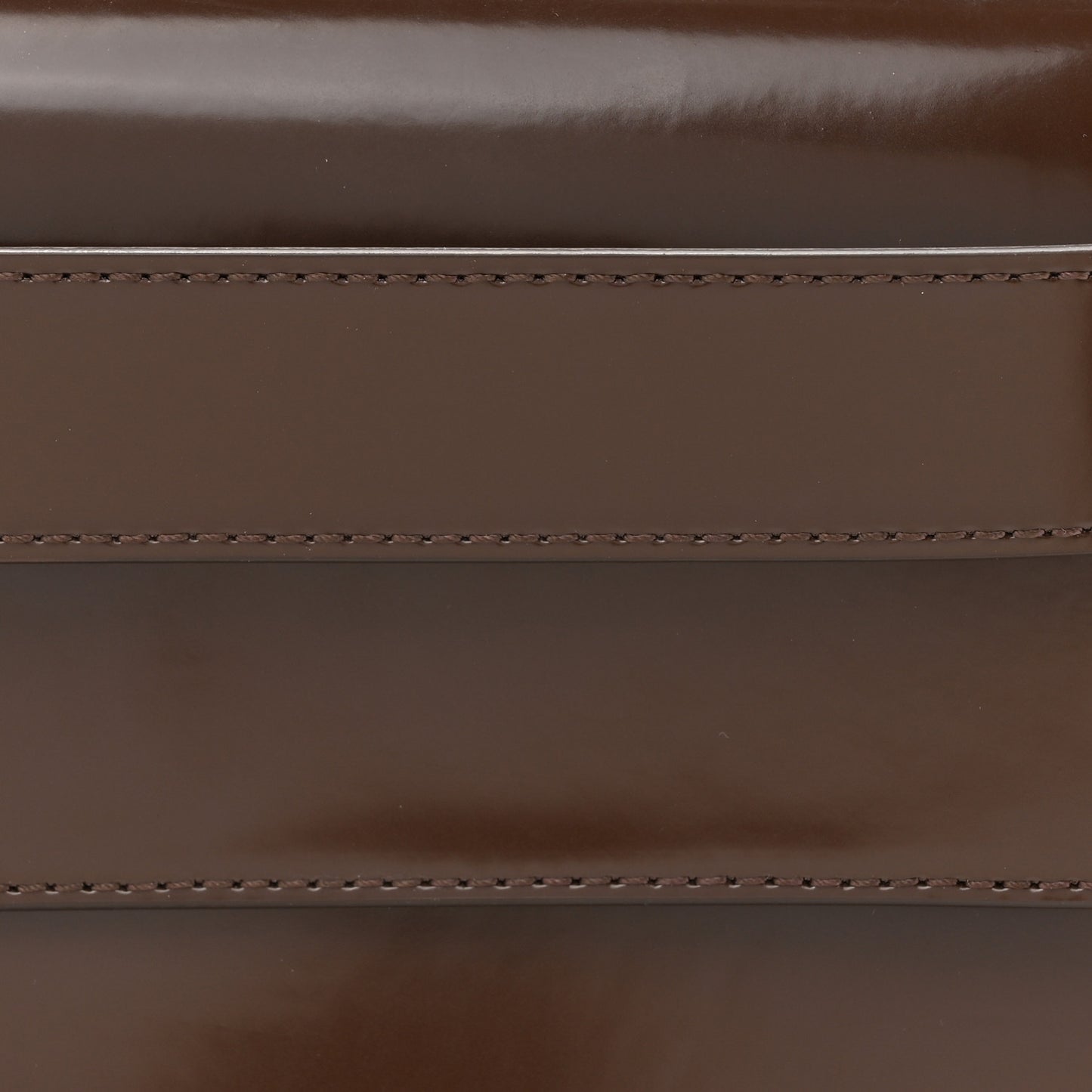 Patent Calfskin Le Capri Messenger Clutch Midnight Brown
